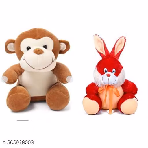 SOFT TOYS MONKEY AND REBBIT