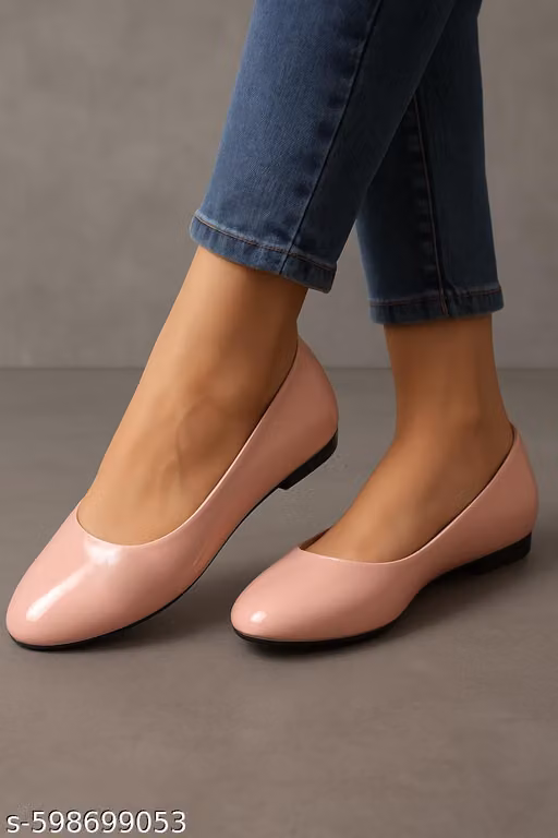 SF COLLECTION PEACH FLAT PATENT FOR ALL AGED GIRL FORMAL/DAILY/PART/OFFICE/AESTHETIC WEAR