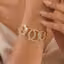 Gold Plated Circular Link Stone Studded Bracelet for Women | Elegant Party Wear Kada Bracelet