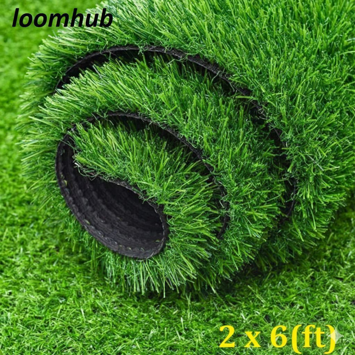 loomhub Artificial Grass Floor Mat (Green, Extra Large)