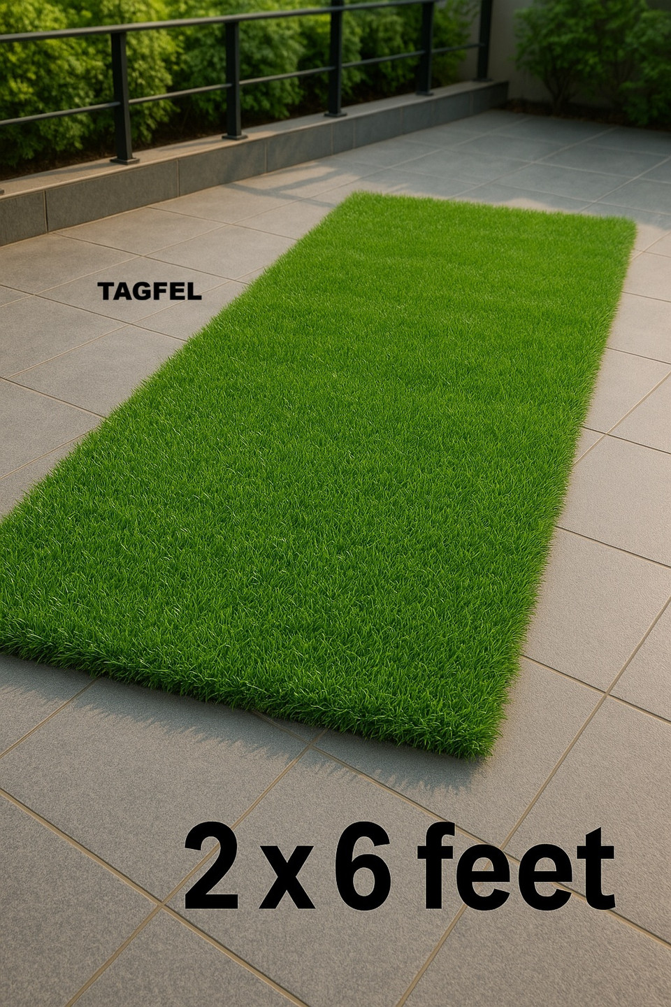 TAGFEL Artificial Grass Door & Floor Mat (Green, Large)