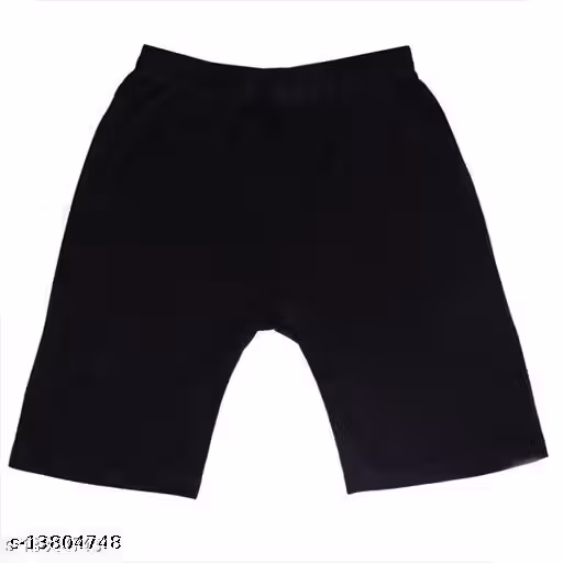 Girls Black Cotton Blend Shorts & Capris Pack Of 1