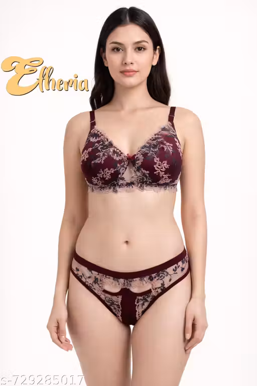 Floral Bridal Lace Bra and Panty Set – Elegant Bridal Lingerie
