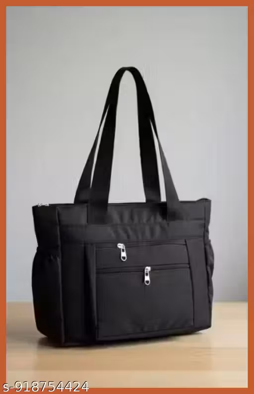 Black multi chain tote handbag