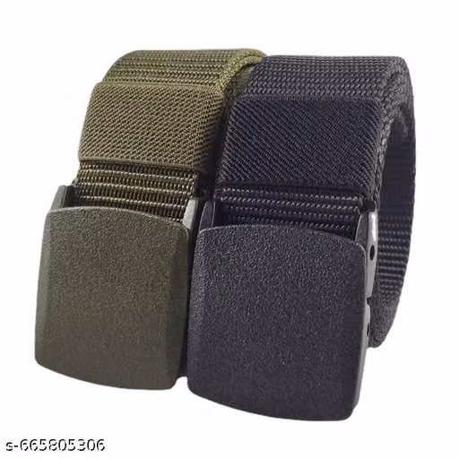 Men's Nylon Auto Lock Buckle Belt (PACK OF 2) (Waist Size 28 to 34)
