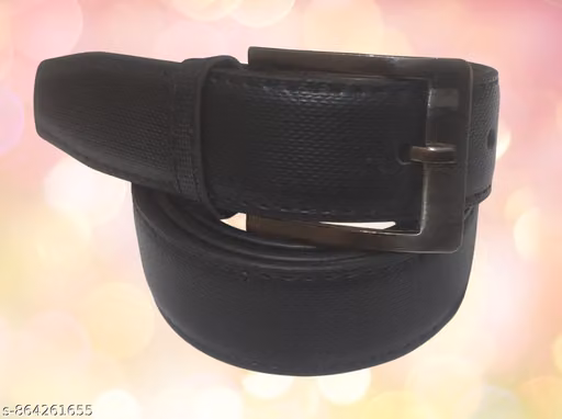 SPR FASHION HUB’s Men’s Textured Black Pin Point Buckle Belt (Size 28 to 34)