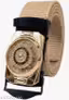 SPR FASHION HUB Men’s Cream Nylon Auto Lock Golden Buckle Belt (Waist Size 28 to 34)