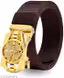 SPR FASHION HUB Men’s Nylon Brown Gold Auto Lock Buckle Belt (size 28 to 34)