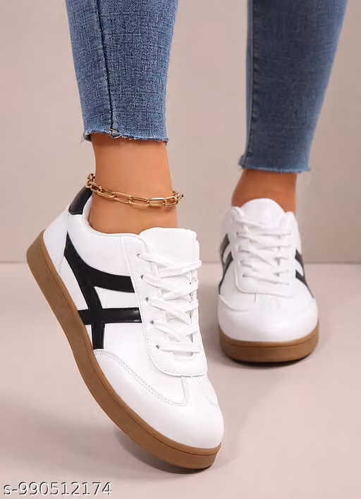 Premium White Casual Sneakers for Men | Stylish Lace-Up Daily Wear Shoes | Lightweight & Comfortable