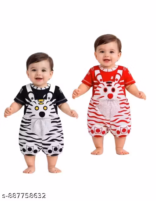 Soft Fabric Kids Wear | Daily Use & Party Wear | Premium Baby Dungaree Combo | Cartoon Printed Romper Set for Boys & Girls | Soft Fabric Kids Wear | Daily Use & Party Wear