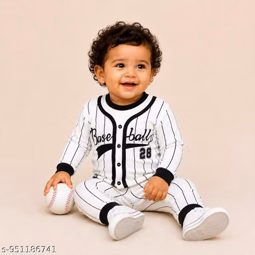 Trendy Baby Boys Baseball Co-Ord Clothing Set | Premium Baby Boys Pinstripe Baseball Outfit Set