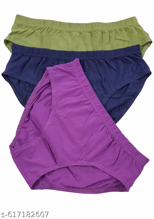 Women's Cotton Full Coverage Panties Pack of 3 | Soft Breathable Daily Wear Innerwear (Green, Navy & Purple)