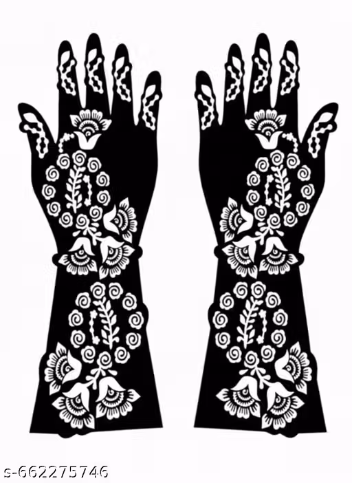 Uttar Stickers Mehendi Design Sticker Stencils for girls and women