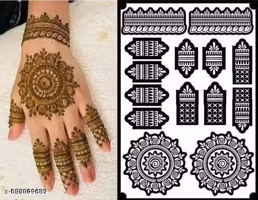 Uttar stickers Mehendi Design Sticker Stencils for girls