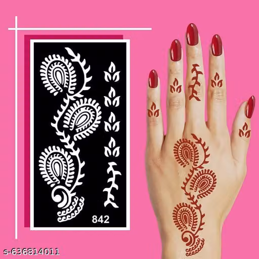 Uttar stickers Mehendi Design Sticker Stencils for girls