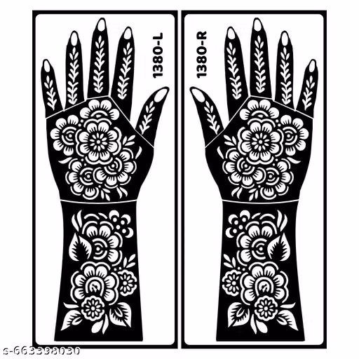 Uttar Stickers Mehendi Design Sticker Stencils for girls and women