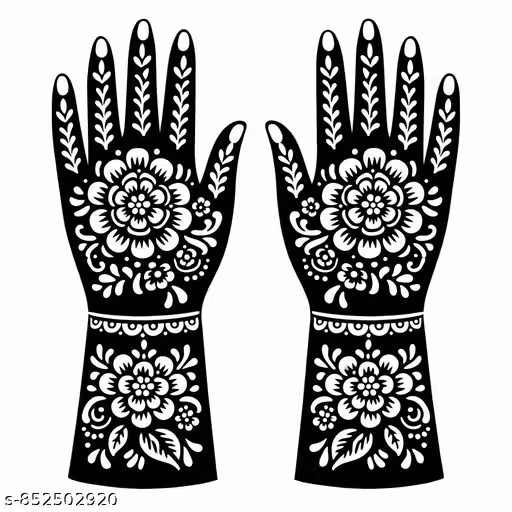 Uttar Stickers Mehendi Design Sticker Stencils for girls and women