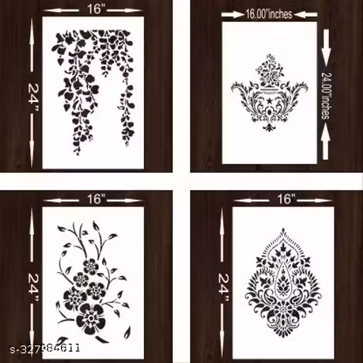 Wow Insite Wall Stencils (Size:- 16x 24 Inch Theme- Desing DIY Reusable Design Suitable For Kids Room, Home Entrance, Office & Pooja Room Decoration Modern Arts Wall