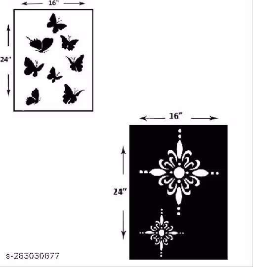 Wow Insite Wall Stencils (Size:- 16X24 Inch Theme- Desing DIY Reusable Design Suitable For Kids Room, Home Entrance, Office & Pooja Room Decoration Modern Arts Wall
