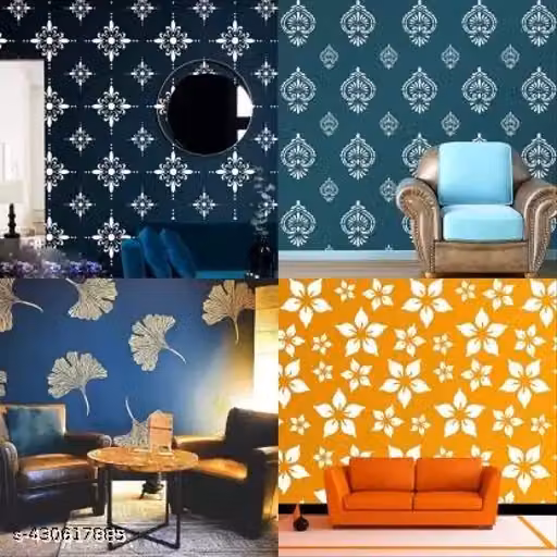 WOW INSITE Wall Stencils (Size:- 16x 24 Inch Theme- Desing DIY Reusable Design Suitable For Kids Room, Home Entrance, Office & Pooja Room Decoration Modern Arts Wall