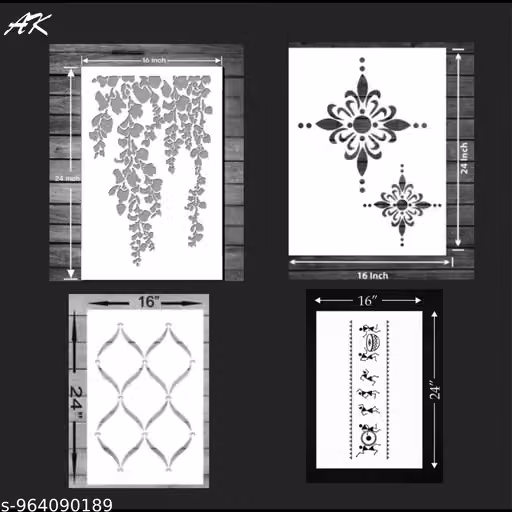 WOW INSITE Wall Stencils (Size:- 16x 24 Inch Theme- Desing DIY Reusable Design Suitable For Kids Room, Home Entrance, Office & Pooja Room Decoration Modern Arts Wall