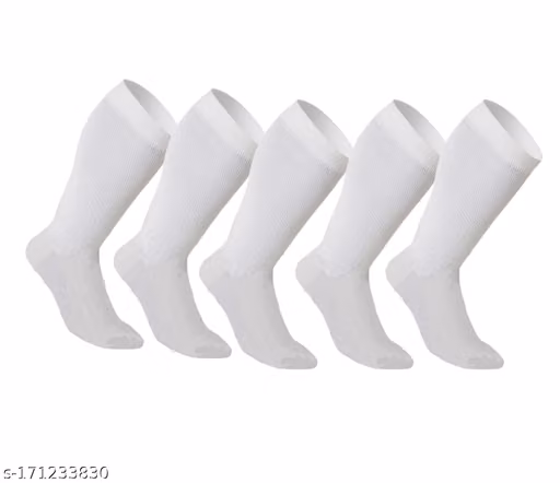 4 Pairs (21-30 Years) White Socks -Organic Cotton Socks - Unisex - Calf length