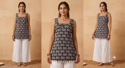 Women’s Printed Short Kurti | Stylish Girls Ethnic Wear Kurti Top for Casual & Daily Wear