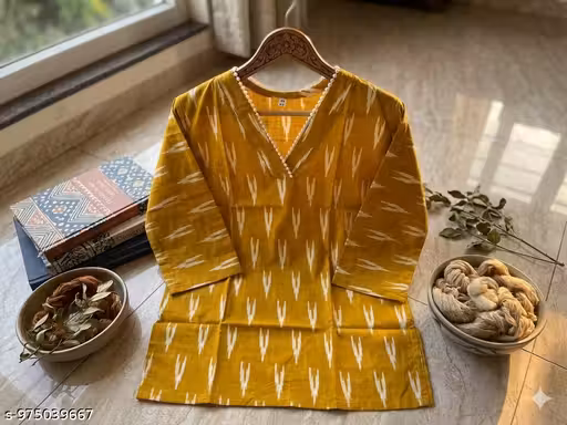Women’s Short V-Neck Printed Kurti | Trendy Ethnic Wear Kurta Top for Casual & Daily Style