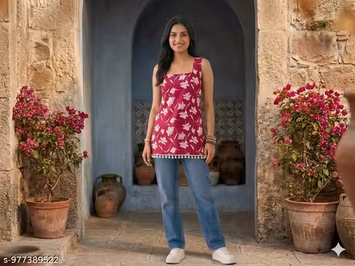 SAM STYLE back dori kurtiSAM STYLE Women’s Back Dori Kurti | Stylish Ethnic Short Kurti Top for Casual & Trendy Wear