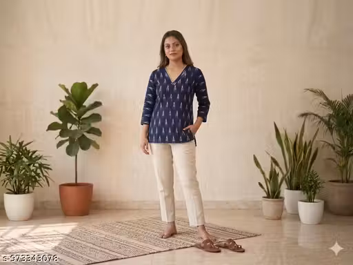 SAM STYLE Short Kurti for Women | Stylish Ethnic Wear Tunic Top for Casual & Daily Fashion