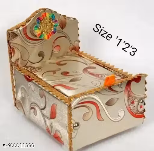 ASREET COLLECTION Laddu Gopal Bed with Inbuilt Storage | Krishna Ji, Bal Gopal & Thakur Ji Sofa Sinhasan | Multicolor | Sizes 1, 2 & 3