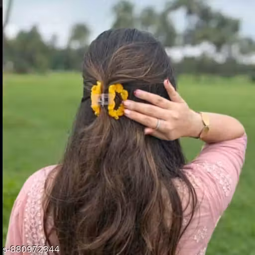 RV-TRADERS Handmade Crochet Floral Claw Clip | Knitted Flower Hair Clutcher | Cute Hair Accessory for Women & Girls