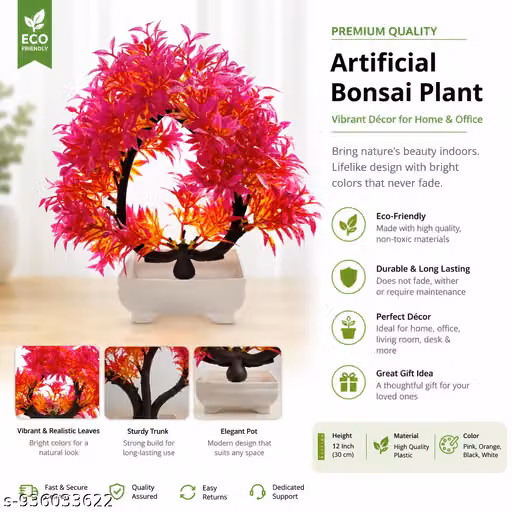 Artificial Bonsai Plant with Pot for Home Décor | Decorative Indoor Tabletop Plant