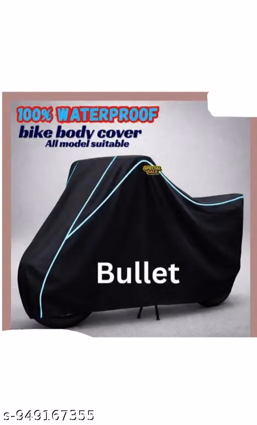 100% Waterproof Bullet Bike Cover Aqua Piping | Heavy Duty Rain Dust Sun UV Protection Cover for Royal Enfield Bullet Classic 350, 500 & All Models (Aqua piping)