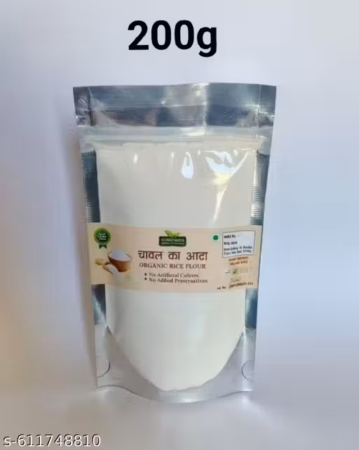 VIGHANHARTA Premium Quality RICE FLOUR 200g Chaval ka aata/rice Powder |Natural Rice Flour Face Pack | Skin Brightening, Tan Removal & Glowing Skin | 100% Herbal Powder