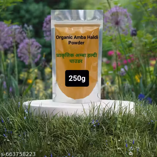 ORGANIC Amba Haldi Powder (हल्दी पाउडर) | Turmeric Powder (250g) | No Colour | No Any Camical | No Any Mixing | Derect Farm Fresh Ground Pure Deshi Haldi |For Daily Uses | Home Made Special Quility |(250Gram In Pack)
