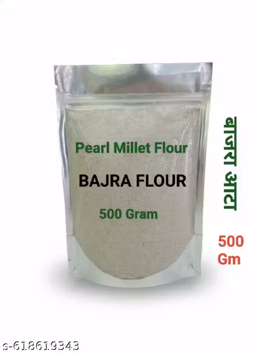VIGHANHARTA Bajra Atta | Pearl Millet Flour(500 Gm) | Gluten Free & High Fiber | 100% Natural Organic,, Millets Flour | Ideal for Weight Loss & Diabetic Diet (500 Gram)