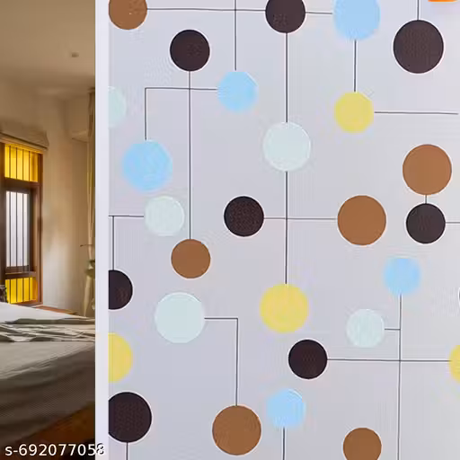 Vinyl Stained Frosted Window Glass Sticker- Self-Adhesive Film Tint Wallpaper Opaque Sheet for Glass Privacy Cover Window, Door, Office, Home Colour Dots 12X80INCH (AREA COVER 6.67SQFT)