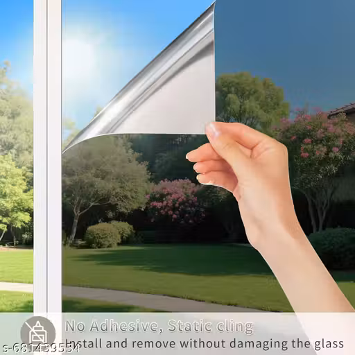 One-Way Privacy Window Film, UV Blocking, Heat Control, Reflective Glass Tint for Home and Office Living Room Glass Vinyl Daytime Privacy, Sun Blocking Anti UV Reflective 20X80Inch (Area Cover 11sqft)