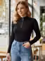 Women Bodycon Zipper Dress – Stylish Party Wear Women Front Zip Knee Length Dress – Trendy Western Wear Women Solid Zipper Body Fit Dress – Modern Look Women Casual Zipper Dress – Soft Stretchable Fabric