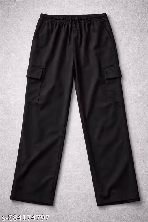 Women Stylish Cargo Trousers in Twill Fabric Elastic Waist Multi Pocket Straight Fit Comfortable Casual Wear Fashionable Bottom Wear for Girls and Ladies