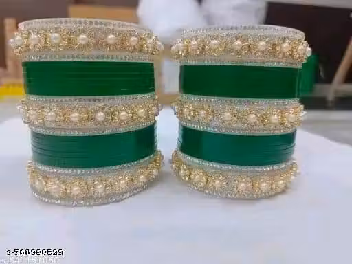 KRISH PLastic Pearls Work For Women And Girls ( Pack OF Both Hand Chooda Set )