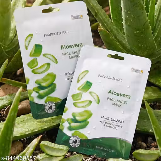OMAAYAA Aloevera Face Sheet Mask – Pack of 2 (2×25g) – High Strength Hydrating & Moisturizing Formula – Aloe Vera Infused Care – For All Skin Types