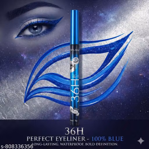 OMAAYAA Liquid Eyeliner | 36hr Waterproof & Smudge-Proof | Ultra-Smooth Precision Glide | Intense Blue | Pack of 1