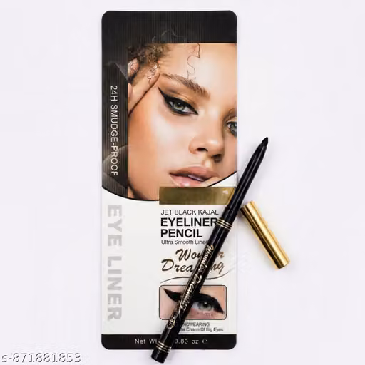 OMAAYAA Black Kajal 1Pc 24H Stay Eyeliner Pencil Ultra Smooth Wonder Dreaming Long-Lasting, Waterproof & Smudgeproof