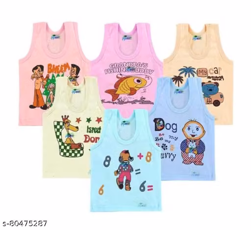 Baby Cotton Sleeveless Printed Vest for Boys & Girls