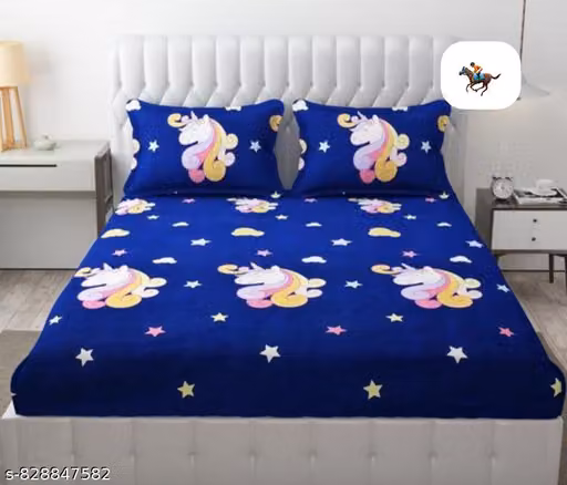 All Around Fitted (Elastic) Cotton Double Bedsheet With 2 Pillow Covers Single Bedsheet With 1 Pillow Covers