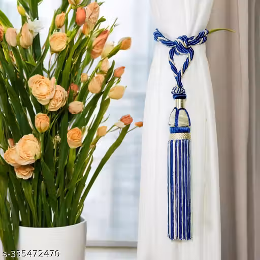 Decorative Cream Curtain Tieback Tassel Curtain Holder Tie Rope Set of 2 Pieces.