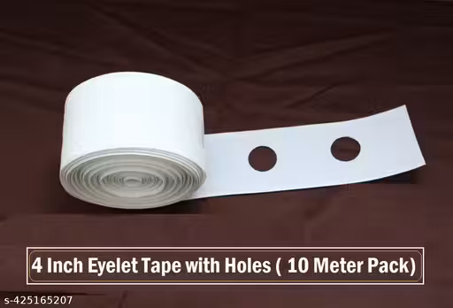 Curtain Eyelet Hole Tape White Fabric Heavy Curtain Tape 4 inch (46x8) 10 Meters