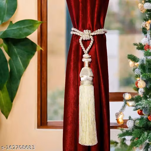 Decorative Curtain Tieback holder Tassel Windows Curtain-Tie Rope White Set of 6 Pieces.